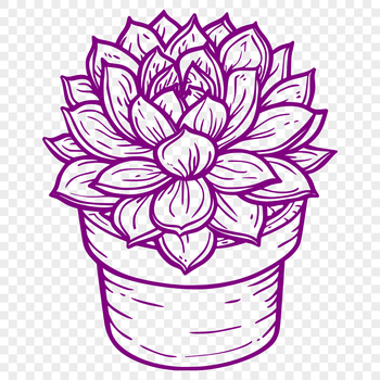 A stylized illustration of a succulent plant, perfect for gardening and floral designs.