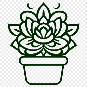 A simple line drawing of a desert succulent plant, suitable for gardening and design projects.