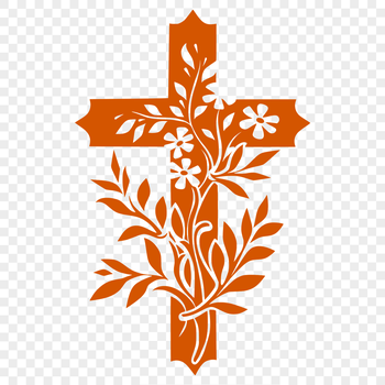 A vector illustration of a Christian crucifix, featuring an intricate design.