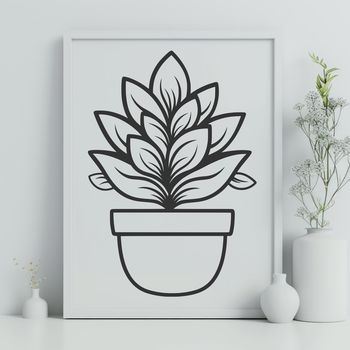 A detailed illustration of a desert plant with thick fleshy leaves and stems.