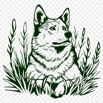 Laying Husky Clipart