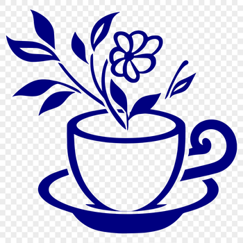 A simple design of a cup with floral patterns, ideal for crafting and DIY projects.