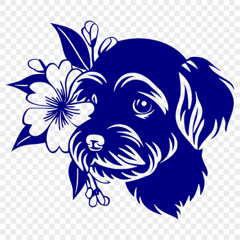 A portrait of a small breed dog with a curly coat, suitable for digital design and crafting projects.