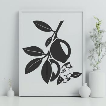 Floral Lemon In SVG & DXF