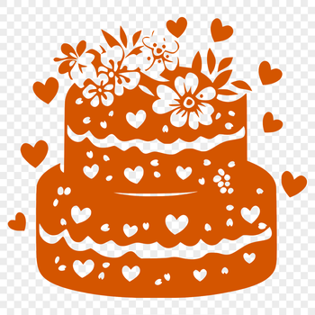 A colorful, hand-drawn illustration of a birthday cake decorated with flowers.