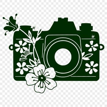 Camera illustration for photography projects with vector design elements