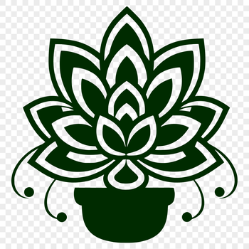 A stylized illustration of a cactus or succulent plant.