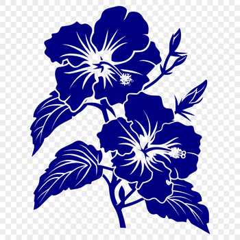 A colorful illustration of a single hibiscus flower in full bloom, suitable for gardening and floral designs.