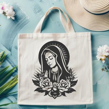 Ornate Virgin Mary In DXF Format