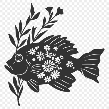 An SVG vector art design featuring a Crappie fish from top to bottom.