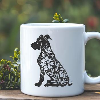 A full-body illustration of a Great Dane sitting, depicted in a realistic style suitable for various designs.