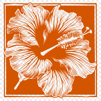An isolated, high-resolution SVG image of a blooming hibiscus plant, ideal for gardening projects and digital crafting.