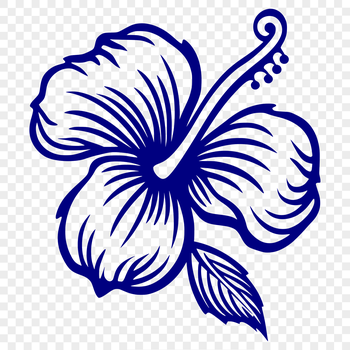 A simple line drawing of a hibiscus flower, perfect for vector design and printing.