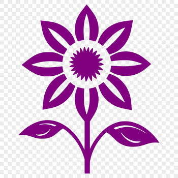 An SVG illustration of a single sunflower plant in a natural style, suitable for various design applications.
