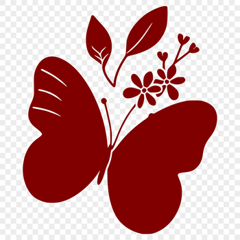 A colorful butterfly with transparent wings, suitable for vector design and cutting machine projects.