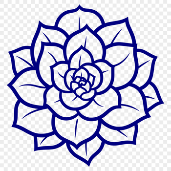 A simple line drawing of a succulent plant, suitable for floral designs and gardening projects.