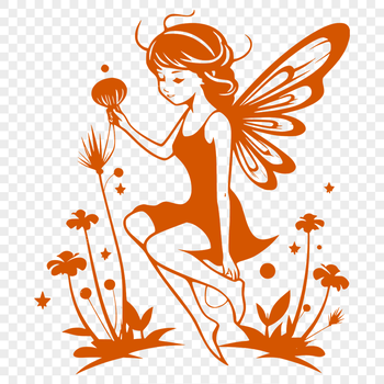 A mythical creature from a fairy tale, depicted as a full-body figure with floral elements.