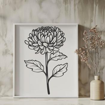 Artistic Chrysanthemum - For Laser Engraver Project