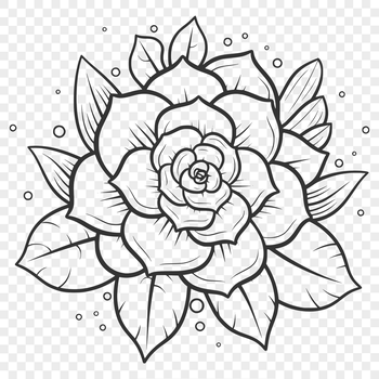 An intricate vector design of a succulent plant, featuring rounded stems and plump leaves in a floral pattern.