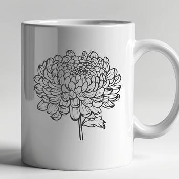A vector illustration of a Chrysanthemum plant with intricate details, suitable for digital crafting and design projects.