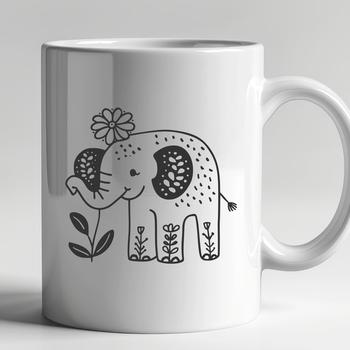 Floral Elephant - DXF Format