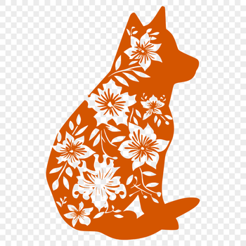 Free Floral Dog Artwork