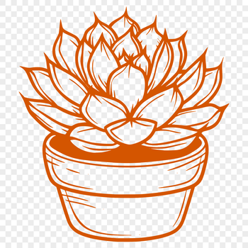 A stylized illustration of a desert succulent plant, suitable for vector graphics and digital design projects.