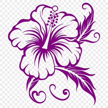 A highly detailed vector illustration of a single Hibiscus flower with intricate petals and center details.
