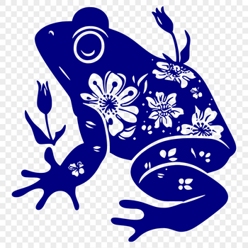 A digital illustration of a toad from the front, shown in full body.