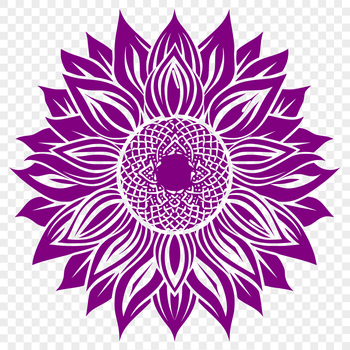 A high-quality vector illustration of a single sunflower plant with large yellow petals and a dark center.
