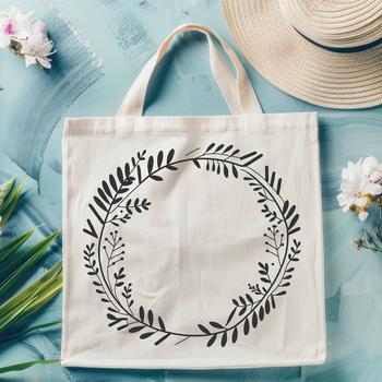 A floral wreath made up of intricate elements designed as a vector graphic.