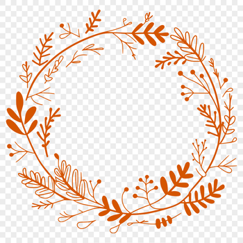 A floral wreath design created with vector art.