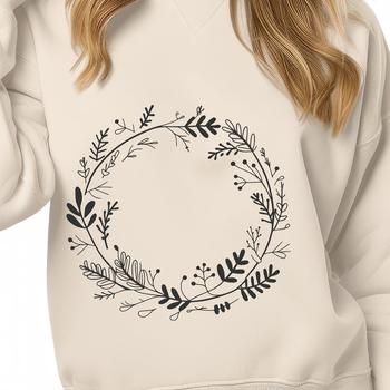 A floral wreath design created in vector art.