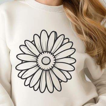 A detailed illustration of a daisy flower with petals and center, suitable for vector art and commercial or personal use.