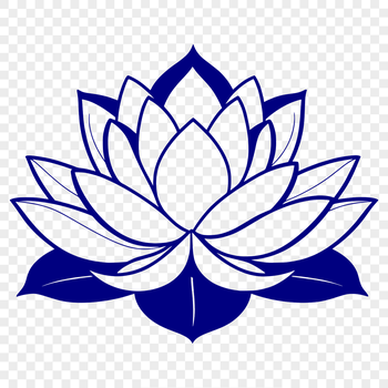 A simple illustration of the lotus flower, a symbol often associated with Eastern religions and spiritual practices.