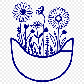 Vector illustration of a delicate flower pocket design.