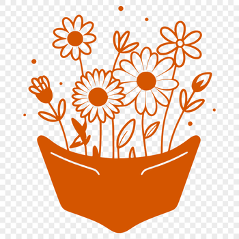 A stylized illustration of a pocket with a floral design, suitable for vector graphics.