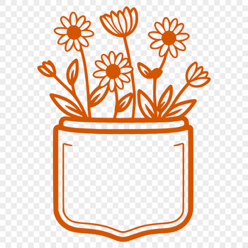 Vector illustration of a flower pocket design, perfect for craft projects and digital designs.