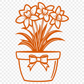 A single daffodil flower in a small pot, perfect for spring and Easter themes.