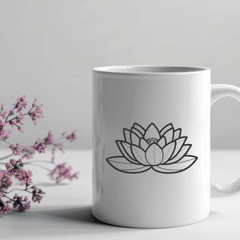 A stylized illustration of the lotus flower, a plant with significant religious and cultural importance.