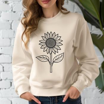 A stylized illustration of a sunflower, suitable for various design projects and craft purposes.