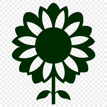 A simple line drawing of a sunflower in an SVG format, suitable for digital projects and designs.