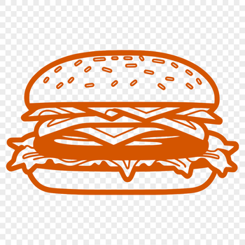 A vector illustration of a hamburger, ideal for customizing in design software like Illustrator or Procreate.