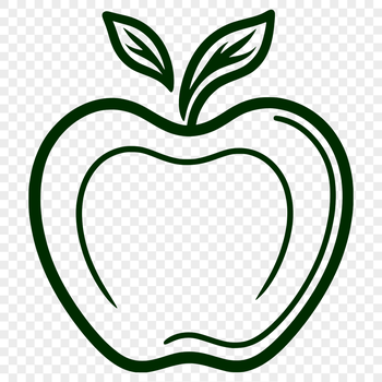 A simple vector illustration of a ripe apple with green skin and red stripes.