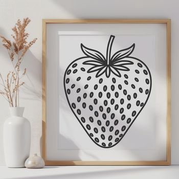 A detailed vector illustration of a ripe strawberry.
