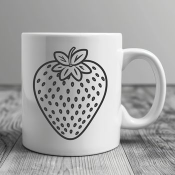 A detailed vector illustration of a strawberry fruit with realistic texture.