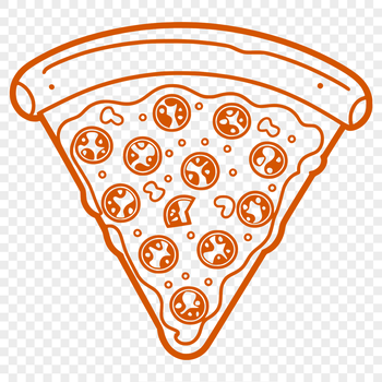 An editable vector graphic design of a single serving pizza in a circular shape.