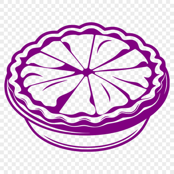 A stylized illustration of a fruit-filled pie, suitable for vector design projects.
