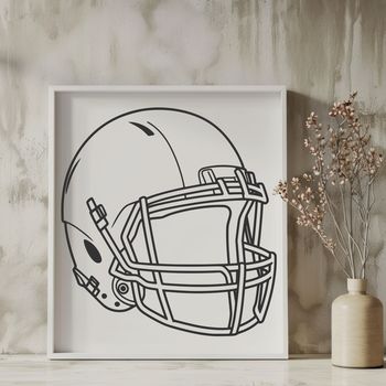 A detailed illustration of an American football with intricate details on the laces and stitching.