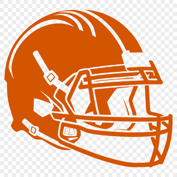 A detailed vector illustration of a football helmet from the perspective of an American Football player's point of view.